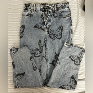 Pacsun size 23 butterfly jeans